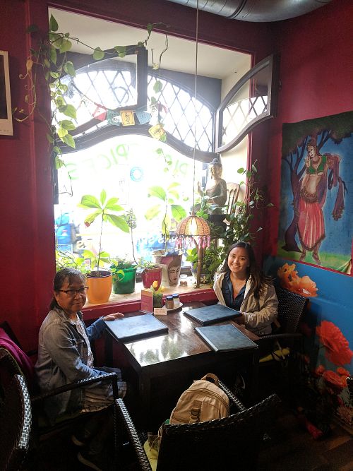 Beautiful window seating area at Bio Bistro Spicy Spices in Salzburg