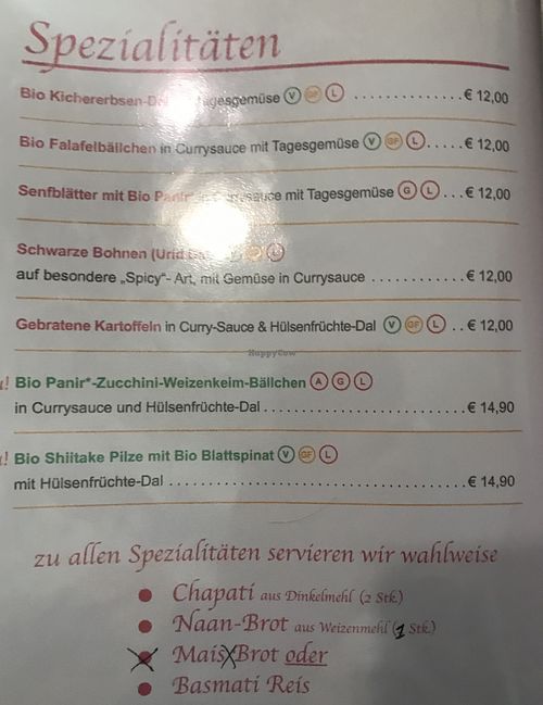 Spicy Spices menu at Bio Bistro Spicy Spices in Salzburg