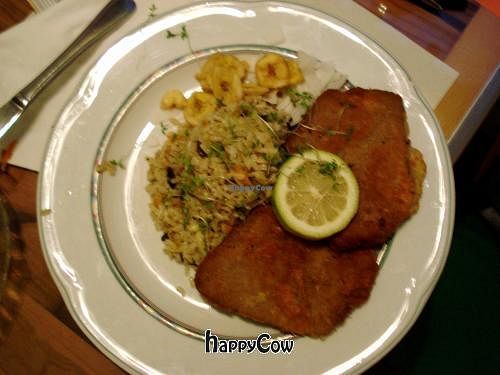 The famous 'Wiener Schnitzel' - vegan version! at Bio Bar von Antun in Vienna