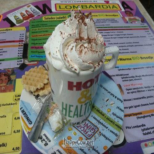 Soy Cappuccino with Vegan Whipped Cream at Lombardia Cafe in Antwerpen