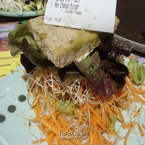 'Vegan' Mexican Cheese Burger (without CHEESE) at Lombardia Cafe in Antwerpen