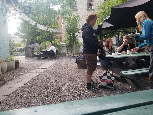 Outdoor seating at Morgenstedet in Copenhagen