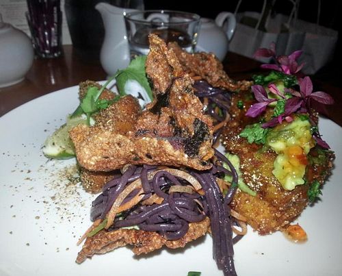 Savoury layer, vegan cream tea at Terre a Terre in Brighton