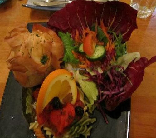 artichoke parcel at Rainbow Vegetarian Cafe in Cambridge