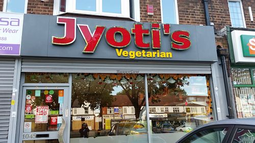 Outside at Jyoti's Vegetarian in Birmingham