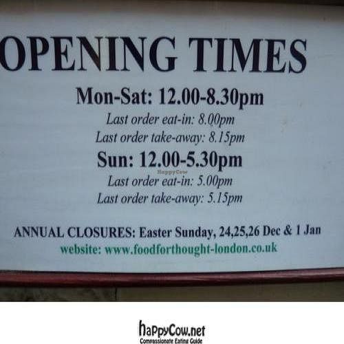  at Food For Thought in London