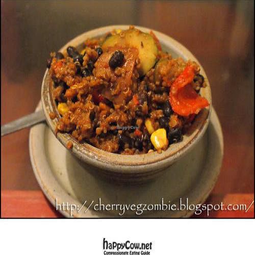 Black beans and quinoa at Food For Thought in London