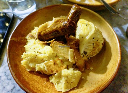 Fennel sausage & mash at Mildreds - Soho in London