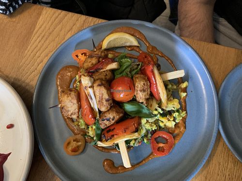 Chicken skewers  at Mildreds - Soho in London