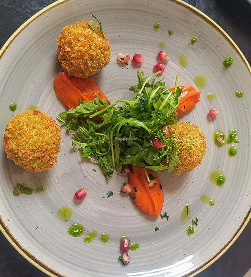 Vegan Feta & Couscous Fritters at The Gate - Hammersmith in West London