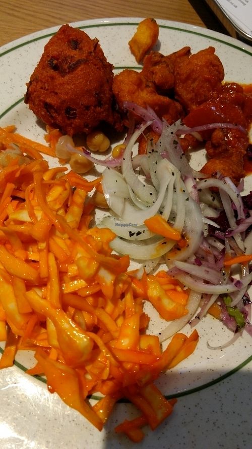 mixed plate at Indian Veg Bhelpoori House in North London