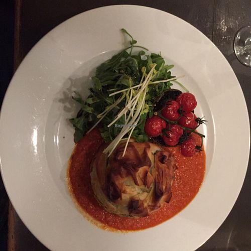 spinach and cashew cheese tart at Manna London Restaurant - Maybe closed in North West London