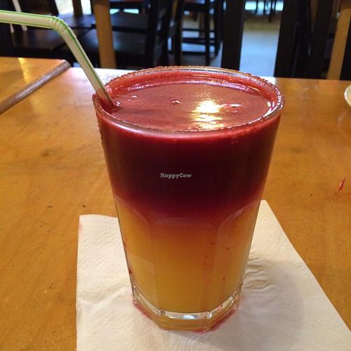 'Sunset'-juice at Earth Cafe in Manchester
