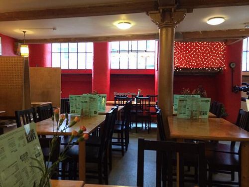 seating area at Earth Cafe in Manchester