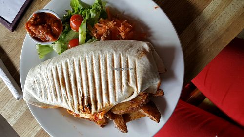 Vegan chilli burrito  at Fuel in Manchester