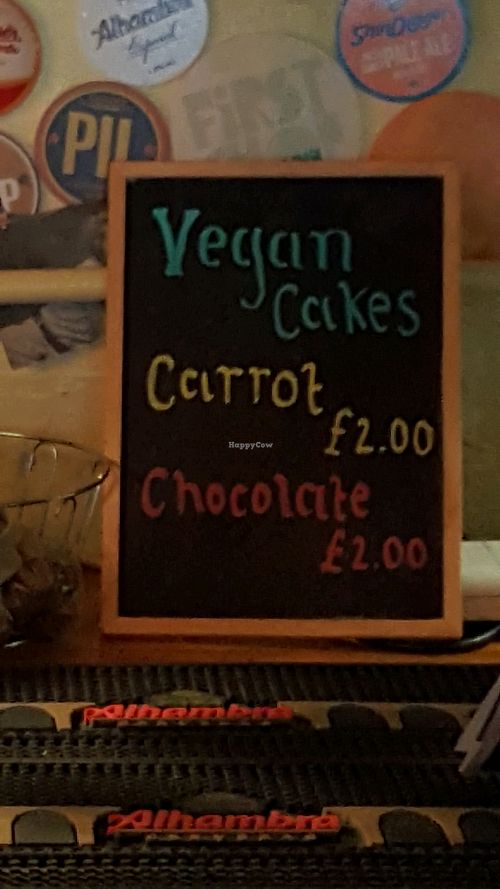 Vegan cake menu at Fuel in Manchester