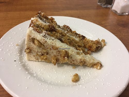 walnut & carrot cake with ginger frosting at The 8th Day in Manchester