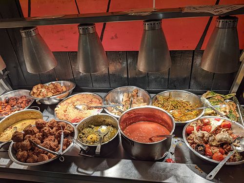 Hot buffet at Hitchcock's Vegetarian Restaurant in Hull