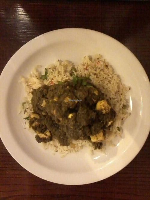 Saag Paneer at Hansa's Restaurant in Leeds