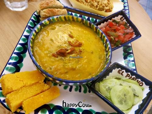 Soup of the day with bread and side salads @ El Piano at El Piano in York