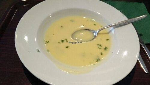 Amazing vegan soup at Zucchini Vegetarian Cafe in Helsinki