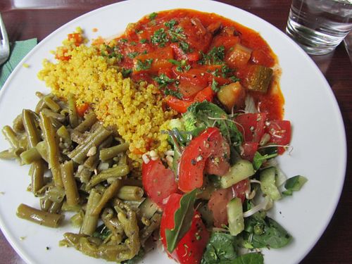 a plate-of-the-day at Zucchini Vegetarian Cafe in Helsinki