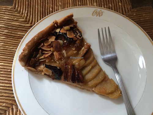 Apple pie that I took to go from the restaurant, on a plate at home. ;) at Country Life in Marseille