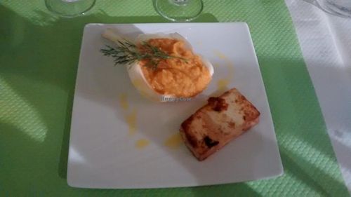 Grilled tofu, fennel and mashed sweet potato at Manger Autrement in Toulouse