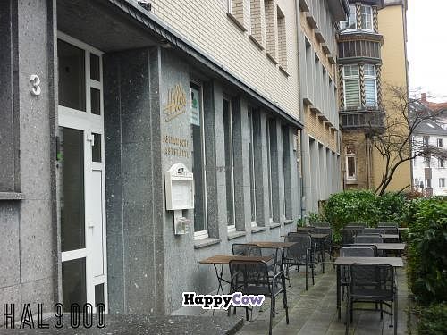 Outdoor seating area at Hiller in Hannover