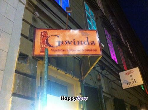 entrance sign at Govinda I in Budapest