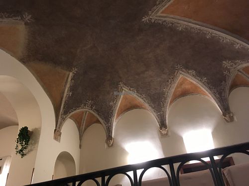 Anchient ceiling at Contrada Govinda in Milan