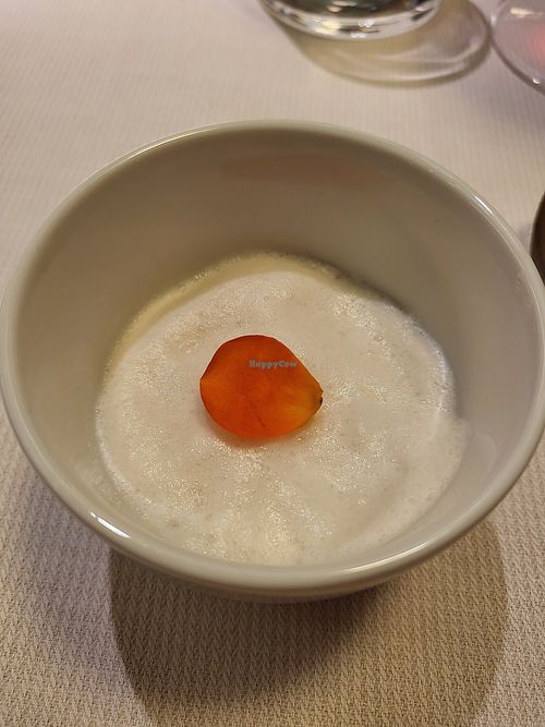 This season's dish: Artichokes and blueberries inside at Joia Alta Cucina Naturale in Milan