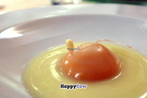 It seems an egg... but it's vegetables  at Joia Alta Cucina Naturale in Milan