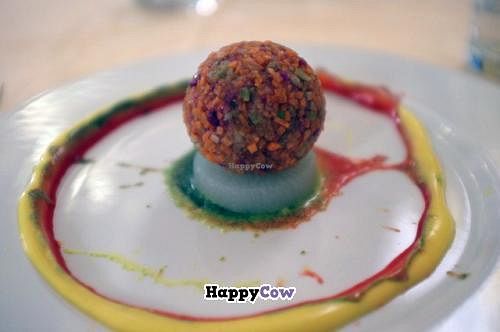 Panzanella, typical italian dish of Tuscany at Joia Alta Cucina Naturale in Milan