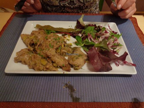 seitan dinner  at Clorofilla in Bologna