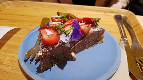 Raw chocolate cake at Sovaga in Toulouse