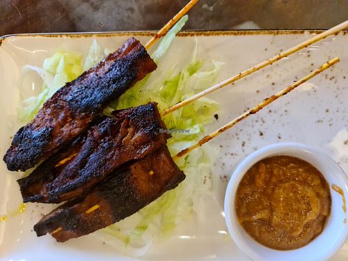 Satay skewers at Oh My Greens in Melton South