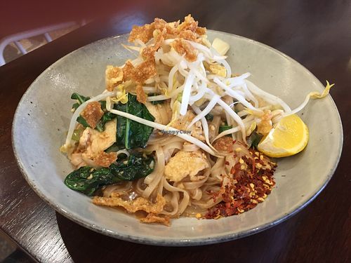 Pad Thai with mock chicken  at Oh My Greens in Melton South
