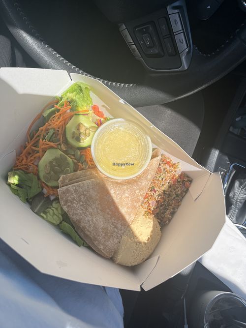 Hummus and tabouli salad at Cafe Chew in Sandwich