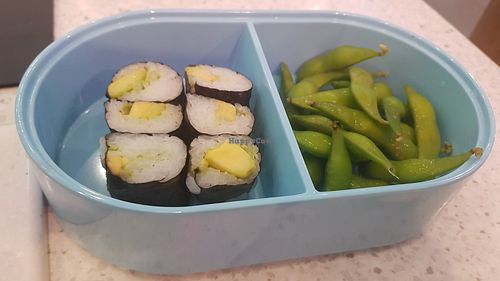 Bento box - avocado maki and edamame at YO! Sushi in Gateshead