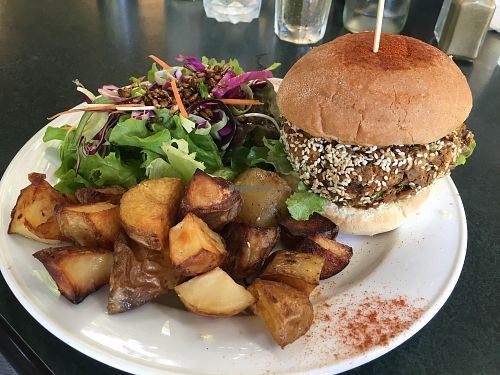 Nut burger  at The Winemakers Daughter in Te Horo