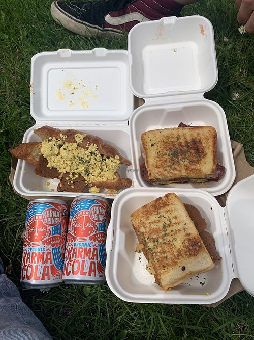 Croissandwich, Reuben hot sandwich and Hawaiian hot sandwich at FacePlant Foods in Edinburgh