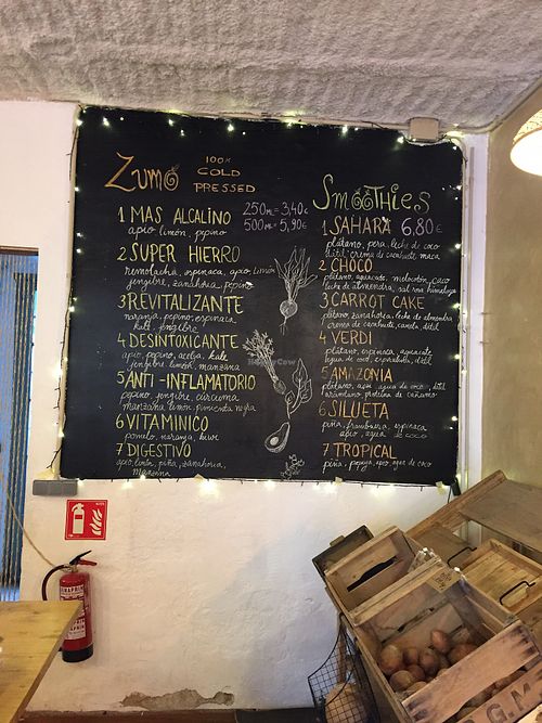 Juice menu  at Crudi in Barcelona