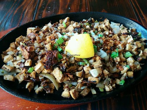 Tofu and Mushroom Sizzling Sising at Nick's Kitchen in Daly City