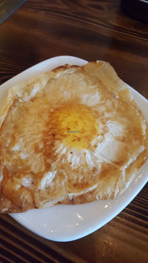 Vegan egg made from mung bean at Nick's Kitchen in Daly City