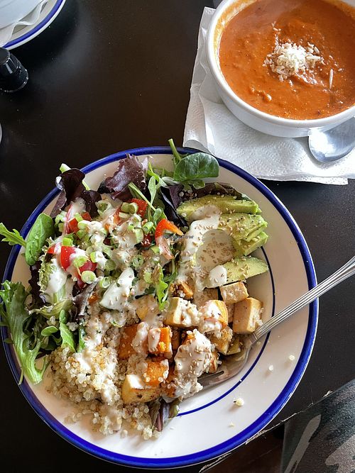 "New Girl" bowl and tomato basil soup   at Stella's in Cle Elum