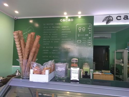 For vegans look under "la nostra frutta" e "latte di riso"  at Cacao Gelato Naturale in Forli