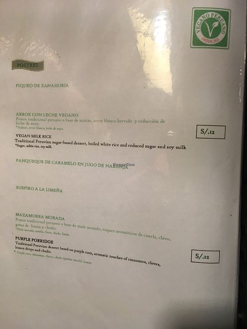 menu9 at Restaurant Paracas in Paracas