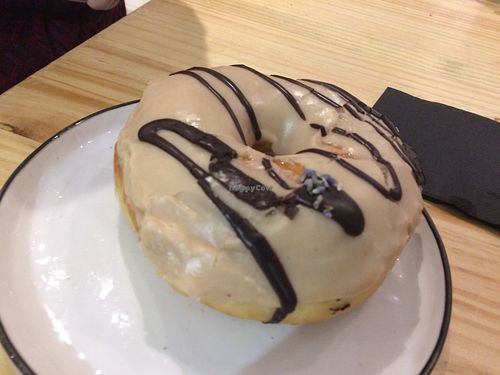 Chai doughnut at Delish Vegan Doughnuts in Madrid