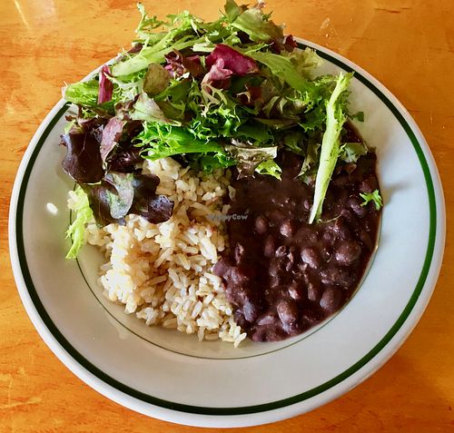 Beans, greens, and rice--healthy & delicious at Blue Scorcher Bakery Cafe in Astoria